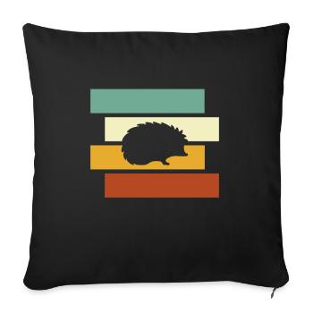 Igel Retro - Sofakissenbezug 45 x 45 cm - Schwarz - Vorne