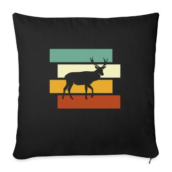 Hirsch Rétro - Housse de coussin décorative 45 x 45 cm - noir - Devant