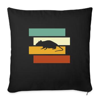 Maus Retro - Sofakissenbezug 45 x 45 cm - Schwarz - Vorne