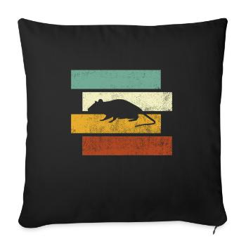 Maus Retro - Sofakissenbezug 45 x 45 cm - Schwarz - Vorne