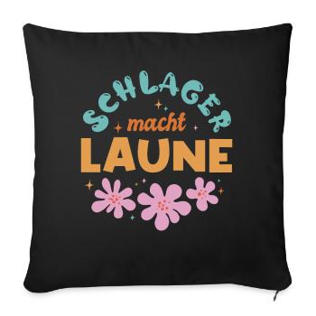 Schlager macht Laune Schlagermusik Schlagerparty - Sofakissenbezug 45 x 45 cm - Schwarz - Vorne