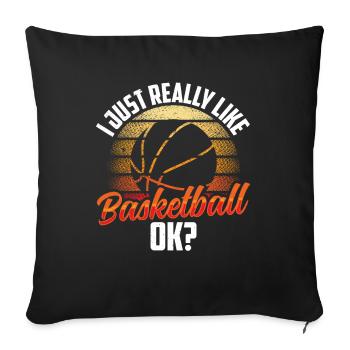 J’aime beaucoup le basket, les joueurs de basket - Housse de coussin décorative 45 x 45 cm - noir - Devant