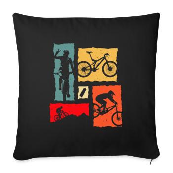 Mountain Bike Retro - Sofakissenbezug 45 x 45 cm - Schwarz - Vorne