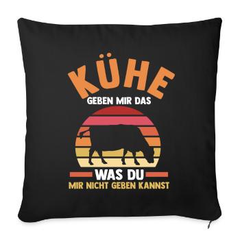 Kuh Landwirt Bauernhof Kühe - Sofakissenbezug 45 x 45 cm - Schwarz - Vorne