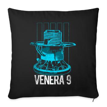Vaisseau spatial Venera 9 Venus - Housse de coussin décorative 45 x 45 cm - noir - Devant