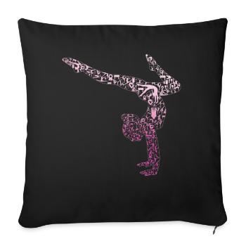 Rhythmische Kunstsportgymnastik - Sofakissenbezug 45 x 45 cm - Schwarz - Vorne