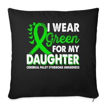 Wear green for awareness of the - Sofa pillowcase 17,3'' x 17,3'' (45 x 45 cm) - black - Front