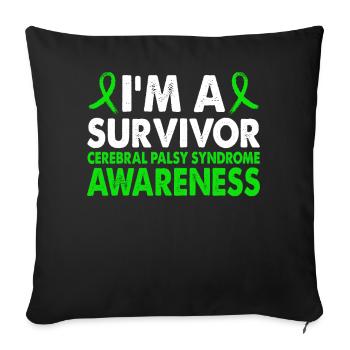 Survivors of cerebral palsy syndrome - Sofa pillowcase 17,3'' x 17,3'' (45 x 45 cm) - black - Front