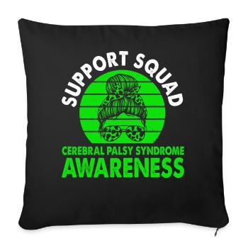 Équipe de soutien Syndrome de paralysie cérébrale - Housse de coussin décorative 45 x 45 cm - noir - Devant