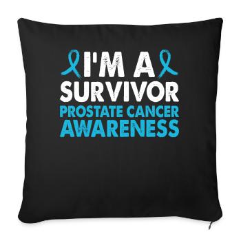 Prostate Cancer Awareness Month for Survivors - Sofa pillowcase 17,3'' x 17,3'' (45 x 45 cm) - black - Front