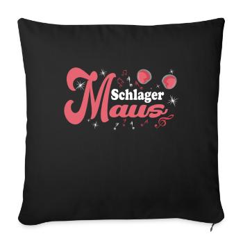 Schlager Maus Schlagermusik Schlagerparty - Sofakissenbezug 45 x 45 cm - Schwarz - Vorne