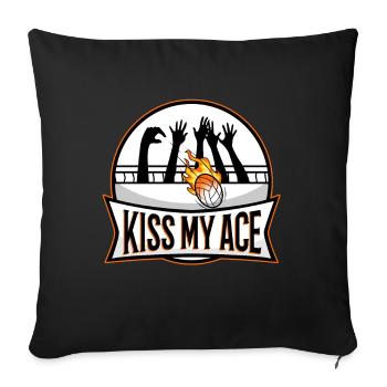 Kiss my ace volleyball - Sofakissenbezug 45 x 45 cm - Schwarz - Vorne