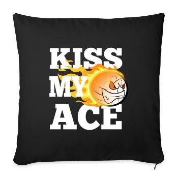 Kiss my ace volleyball - Sofakissenbezug 45 x 45 cm - Schwarz - Vorne