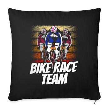 Cycling Races Team Cyclists Bicycle Races - Sofa pillowcase 17,3'' x 17,3'' (45 x 45 cm) - black - Front