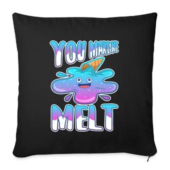 You make me melt, ice cream - Sofa pillowcase 17,3'' x 17,3'' (45 x 45 cm) - black - Front