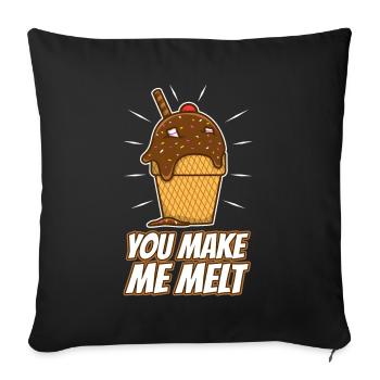 You make me melt, ice cream - Sofa pillowcase 17,3'' x 17,3'' (45 x 45 cm) - black - Front