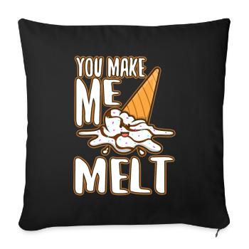 You make me melt, ice cream - Sofa pillowcase 17,3'' x 17,3'' (45 x 45 cm) - black - Front
