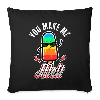 You make me melt, ice cream - Sofa pillowcase 17,3'' x 17,3'' (45 x 45 cm) - black - Front