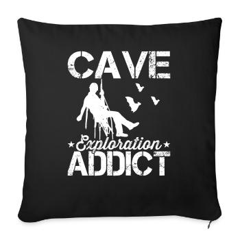 Cave exploration caving caving - Sofa pillowcase 17,3'' x 17,3'' (45 x 45 cm) - black - Front