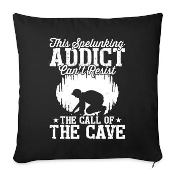 Spelunker spéléologue spéléologue - Housse de coussin décorative 45 x 45 cm - noir - Devant