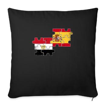 Egypte Espagne Drapeau Espagnols Egyptiens - Housse de coussin décorative 45 x 45 cm - noir - Devant