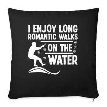 Waterski Barefoot - Sofa pillowcase 17,3'' x 17,3'' (45 x 45 cm) - black - Front