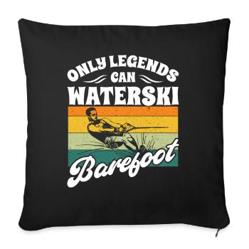 Barefoot Waterskiing - Sofa pillowcase 17,3'' x 17,3'' (45 x 45 cm) - black - Front