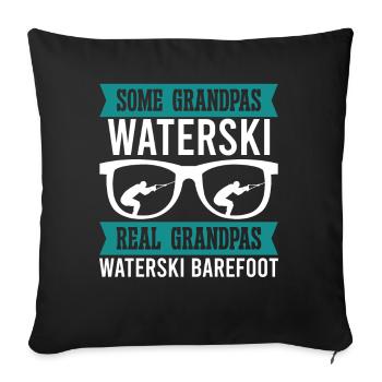 Barefoot Waterskiing Grandpa - Sofa pillowcase 17,3'' x 17,3'' (45 x 45 cm) - black - Front