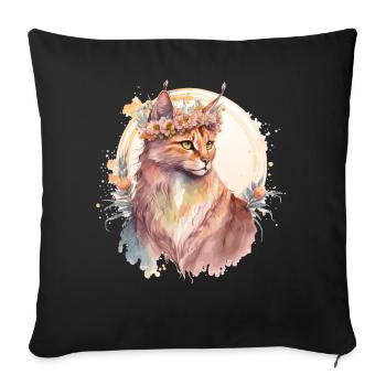Cute Somali Cat Flower Crown Cats Pet Kitten - Sofakissenbezug 45 x 45 cm - Schwarz - Vorne