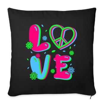80s Retro CostumeTheme Party Costume 90s Party - Sofa pillowcase 17,3'' x 17,3'' (45 x 45 cm) - black - Front