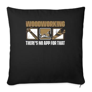Travail du bois Il n’y a pas d’application pour ce charpentier - Housse de coussin décorative 45 x 45 cm - noir - Devant