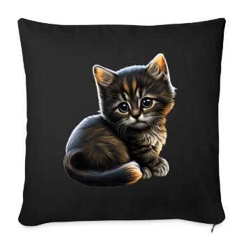 Cat Cats Cat lover cute kitten - Sofa pillowcase 17,3'' x 17,3'' (45 x 45 cm) - black - Front