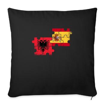 Albania Spain Vintage Flag Spanish Albanians - Sofa pillowcase 17,3'' x 17,3'' (45 x 45 cm) - black - Front