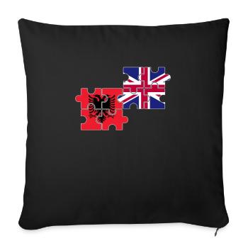 Albania British flag British Albanian - Sofa pillowcase 17,3'' x 17,3'' (45 x 45 cm) - black - Front