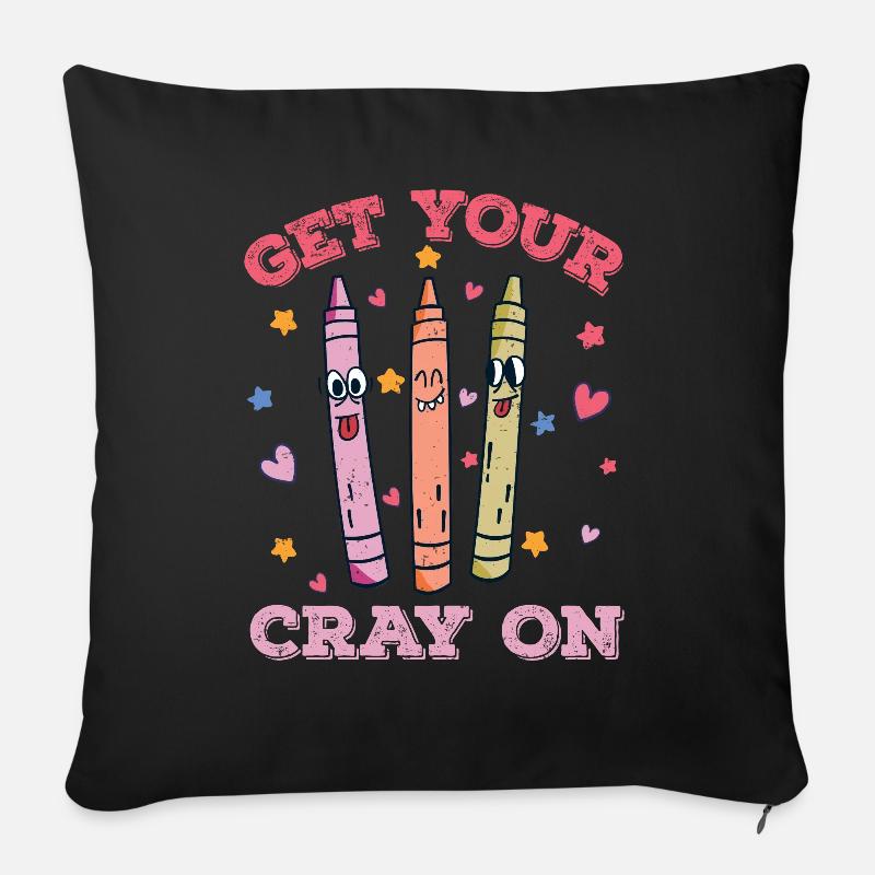 Enseignante au primaire Éducatrice de maternelle - Housse de coussin décorative 45 x 45 cm - noir