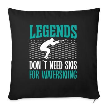 Pas besoin de skis pour faire du ski nautique - Housse de coussin décorative 45 x 45 cm - noir - Devant