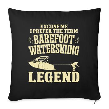 Waterskis Barefoot - Sofa pillowcase 17,3'' x 17,3'' (45 x 45 cm) - black - Front