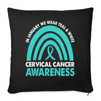 En janvier, nous portons Teal & White - Housse de coussin décorative 45 x 45 cm - noir - Devant