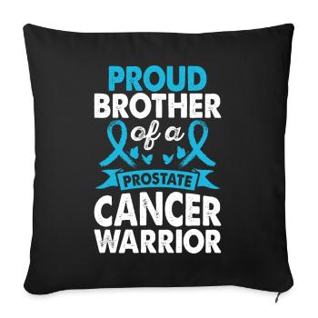 Brother of Prostate Cancer Warrior Consciousness - Sofa pillowcase 17,3'' x 17,3'' (45 x 45 cm) - black - Front