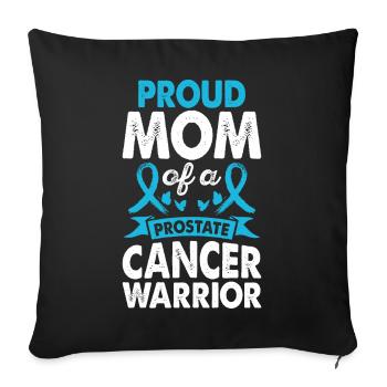 Mother of Prostate Cancer Warrior Consciousness - Sofa pillowcase 17,3'' x 17,3'' (45 x 45 cm) - black - Front