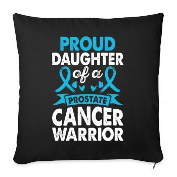 Daughter of Prostate Cancer Warrior Consciousness - Sofa pillowcase 17,3'' x 17,3'' (45 x 45 cm) - black - Front