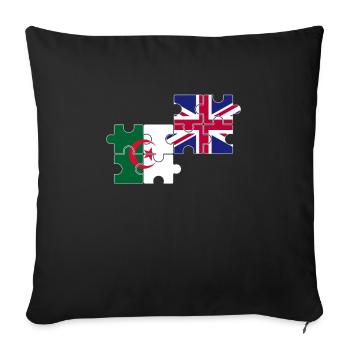 Algérie Drapeau britannique Algérie britannique - Housse de coussin décorative 45 x 45 cm - noir - Devant