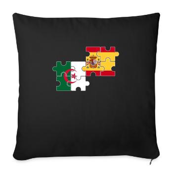 Algeria Spain Flag Spanish Algerian - Sofa pillowcase 17,3'' x 17,3'' (45 x 45 cm) - black - Front