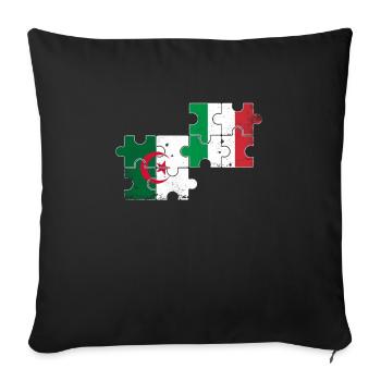 Algeria Italy Flag Italian Algerian - Sofa pillowcase 17,3'' x 17,3'' (45 x 45 cm) - black - Front