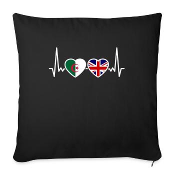 Algeria British flag British Algerian - Sofa pillowcase 17,3'' x 17,3'' (45 x 45 cm) - black - Front