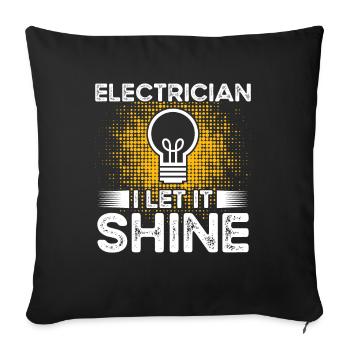 Électricien électricien Let Ingénieur électricien - Housse de coussin décorative 45 x 45 cm - noir - Devant