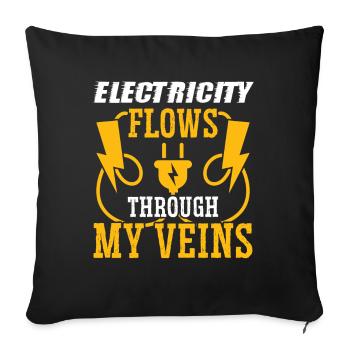 Électricien dans mes veines Ingénieur électricien - Housse de coussin décorative 45 x 45 cm - noir - Devant