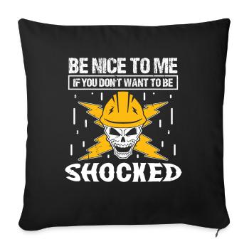 Electrician Don't Want Be Shocked Electrical Engineer - Sofa pillowcase 17,3'' x 17,3'' (45 x 45 cm) - black - Front