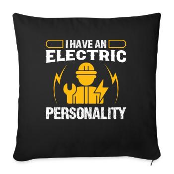 Elektriker Electric Personality Elektroingenieur - Sofakissenbezug 45 x 45 cm - Schwarz - Vorne