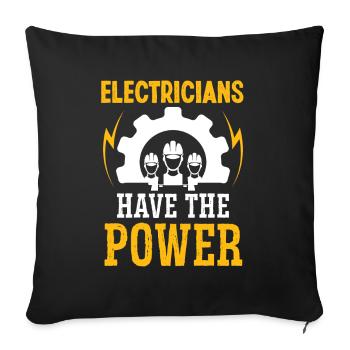Électricien ont l’ingénieur électricien de puissance - Housse de coussin décorative 45 x 45 cm - noir - Devant